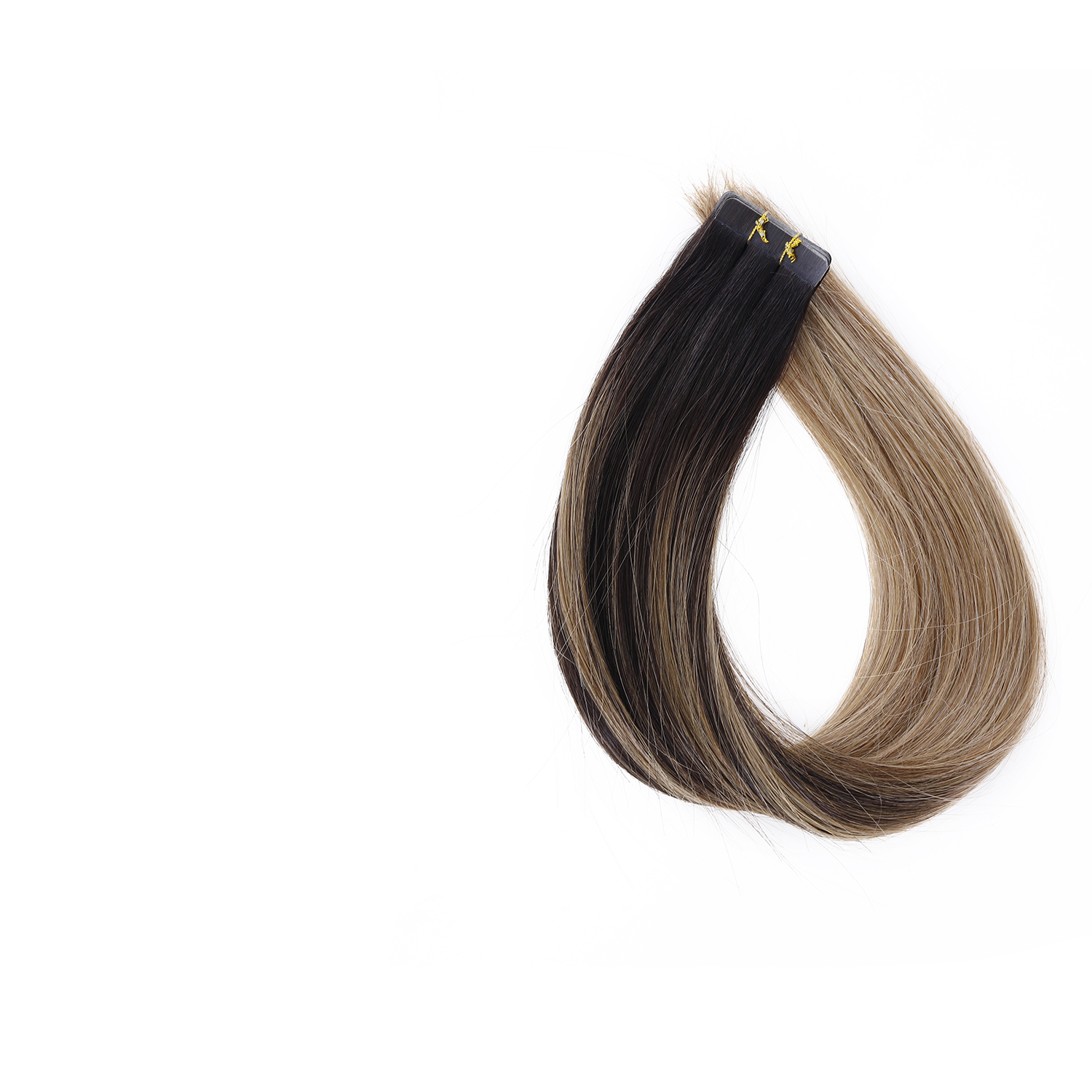 B#2-12 color tape in hair extensions 