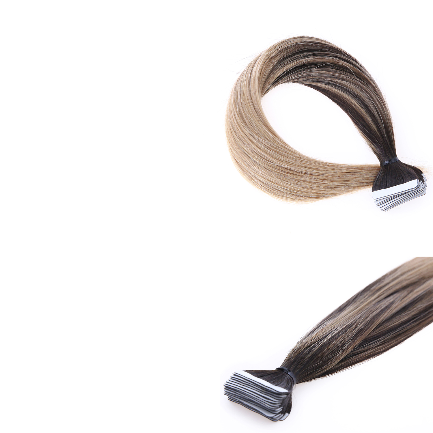 B#2-18 color tape in hair extensions 