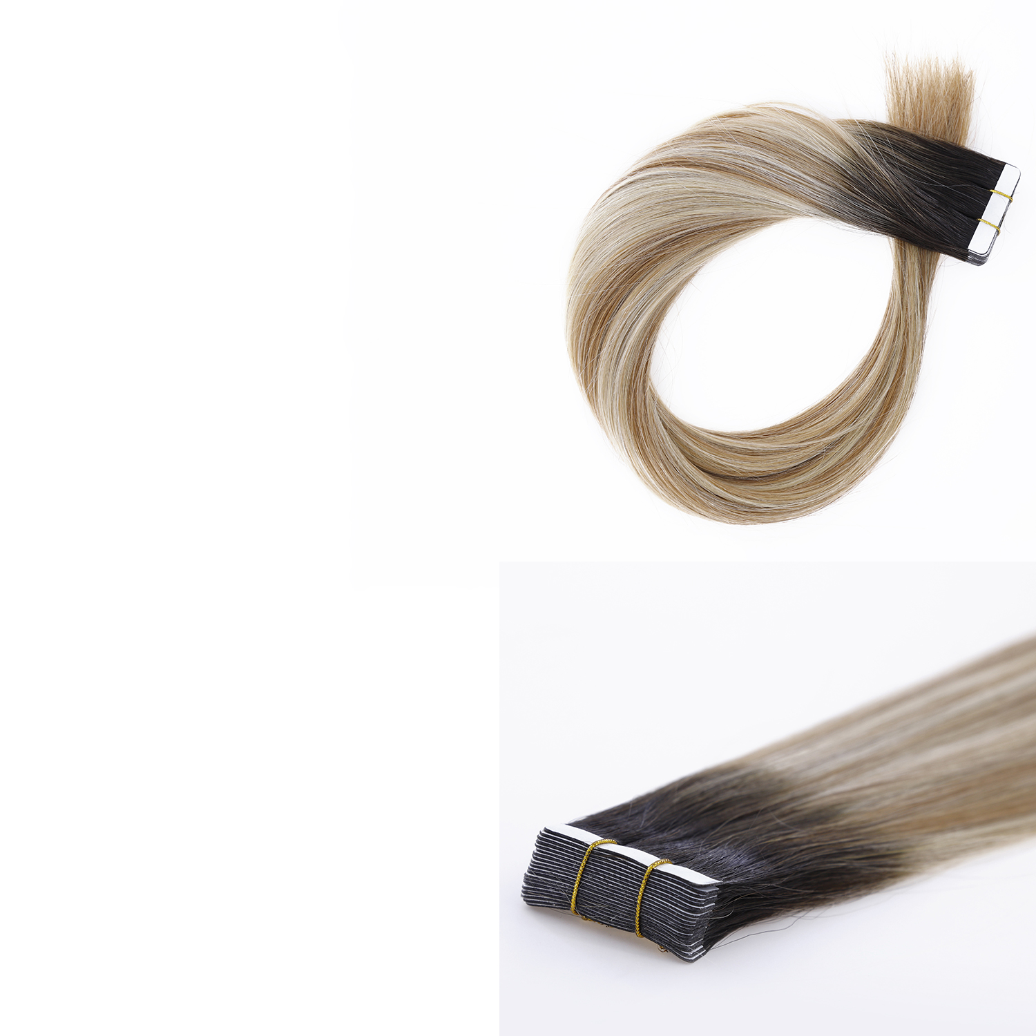 #R2-27/613 color tape in hair extensions 